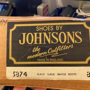 Vintage - Black Suede Beatle Boots (1970's) Size 9.5 US